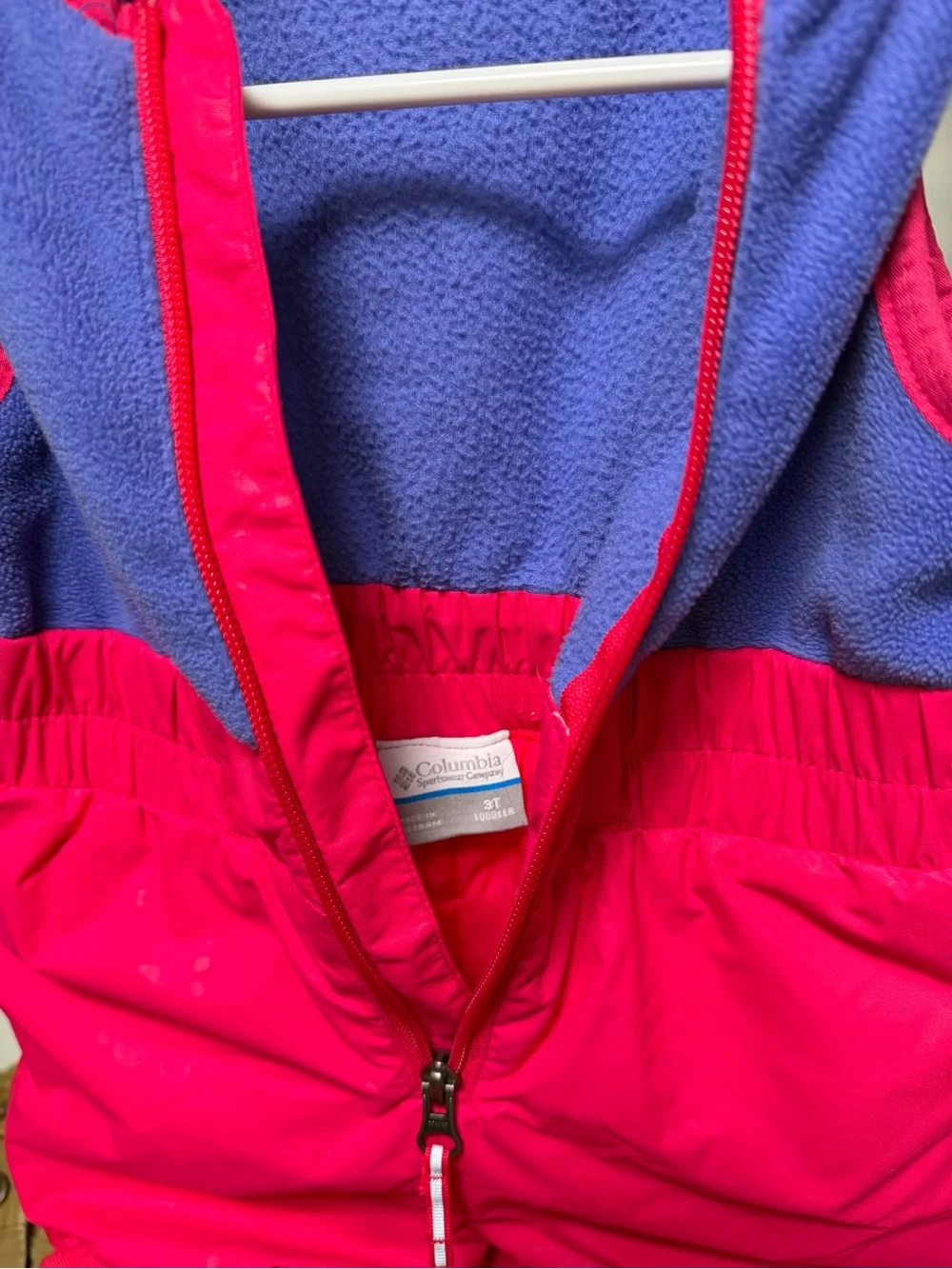 Columbia 3T Kids Pink and Blue Insulated Snow Overalls EUC
